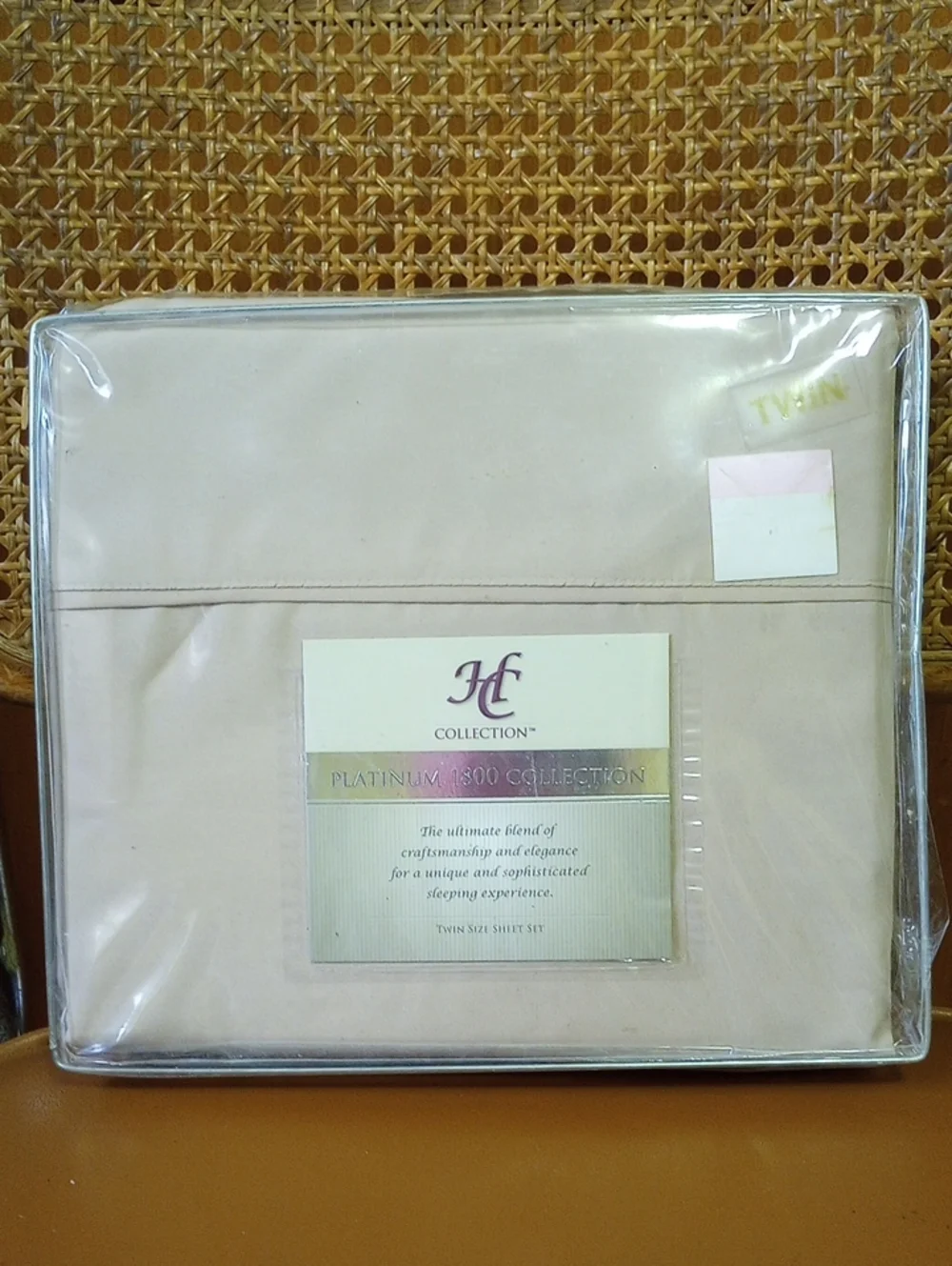 NWT HC Collection Platinum 1800 Tan Beige Twin Size Sheet Set